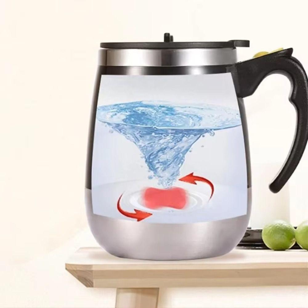 Large Capacity Magnetic Mixing Mug Thermal Insulation Rotating Blender Cup  Milk Blending