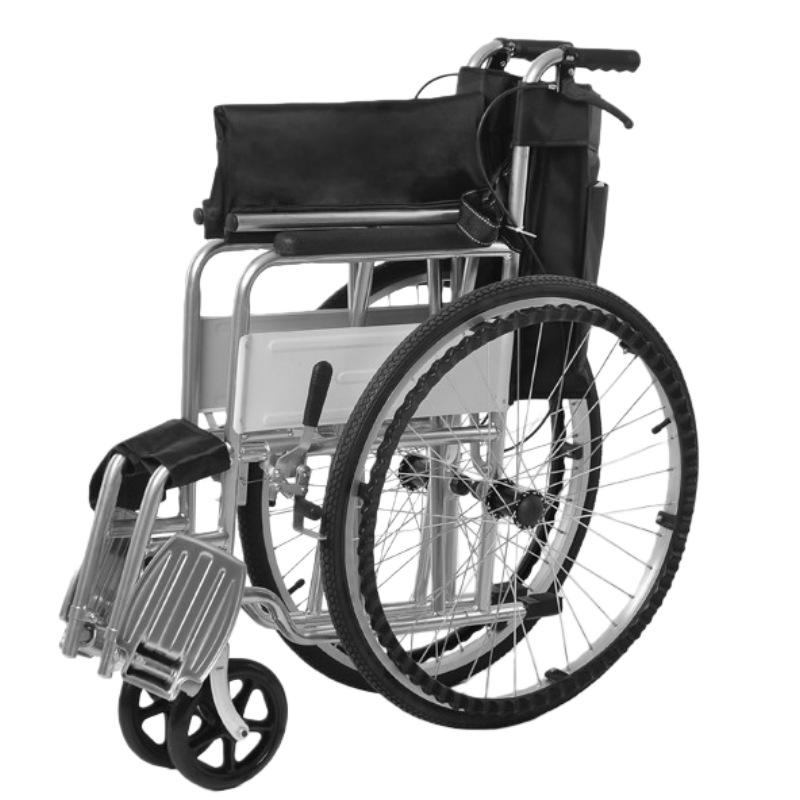 Lightweight Foldable Oxford Cloth Wheelchair with Soft Seat and Four Brakes for Elderly Travel
