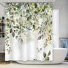 Charming Green Leaves and Butterflies Shower Curtain for Bathroom Decor Eco Friendly Waterproof Fabric with Hooks Enhances