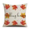 Thanksgiving Linen Pillowcase Autumn Pumpkin Print Pillow Cushion Cover