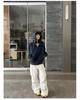Women's American-Style Hooded Two-Piece Sweatshirt Jacket, 2025 New Collection, Short Zipper Long-Sleeve, Korean Lazy Chic, Early Autumn.