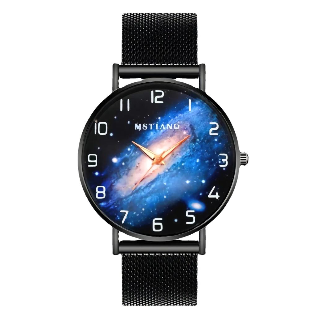 Watches Men'S Teens Middle And High School Students Fashion Trend Luminous Black Technology Quartz Watch Large Dial Watch
