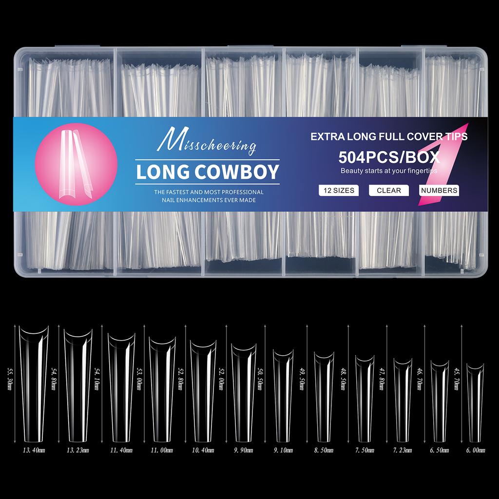 504pcs 2XL Soft Gel Nail Tips Super Long Ballerina Nails Press On Nail Full Cover Nail Art Capsule Fake Tips Extension Tools