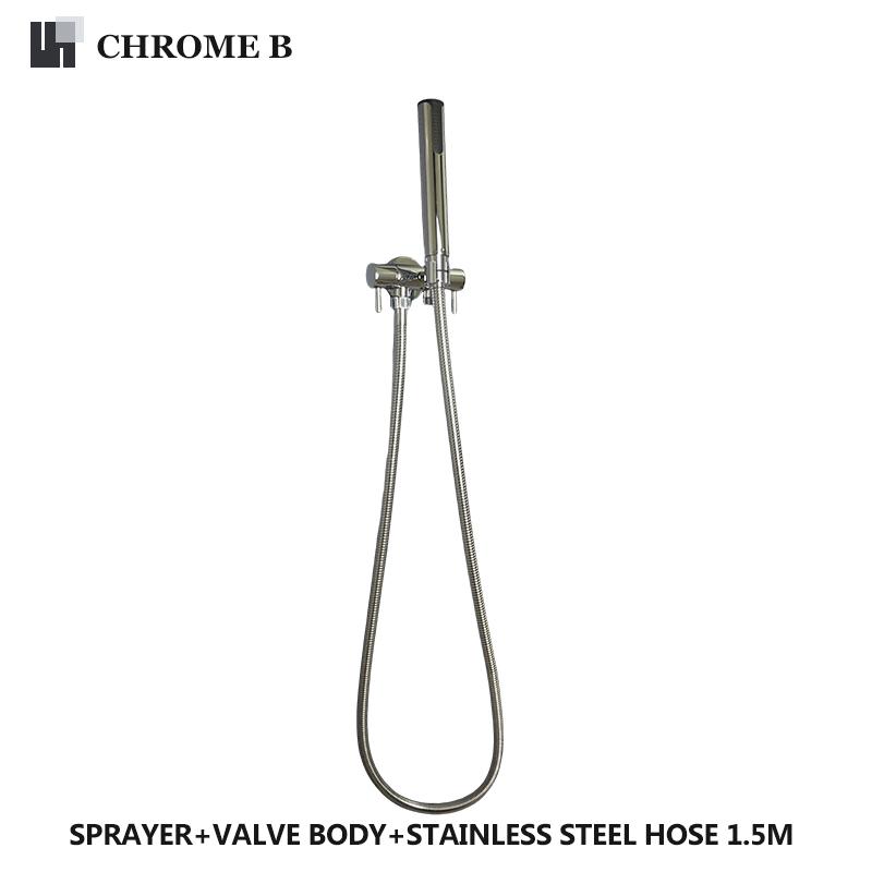 Handheld Toilet Bidet Spray Gun Set Bathroom Self-Cleaning Handheld Three-Function Sprayer Double Outlet Angle Valve Accessories