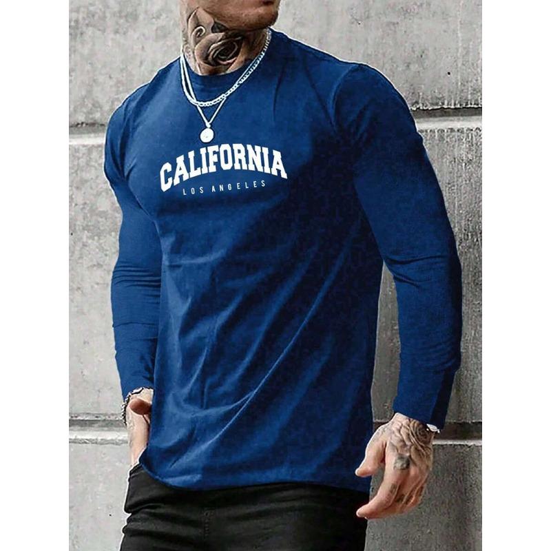 Religious Style Cross Print Men's Long-sleeved T-shirt A Warm Long-sleeved T-shirt For Men Suitable For Autumn And Winter Season