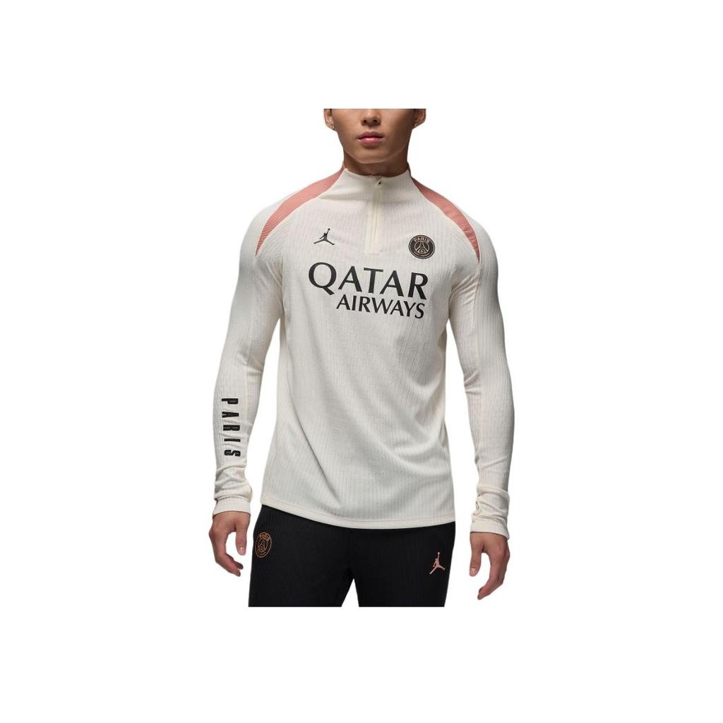 Jordan Paris Saint-Germain FW24 Dri-FIT ADV Outdoor Casual Sports Pullover Long Sleeve T-Shirt Men Tops White Pink FQ2321-111