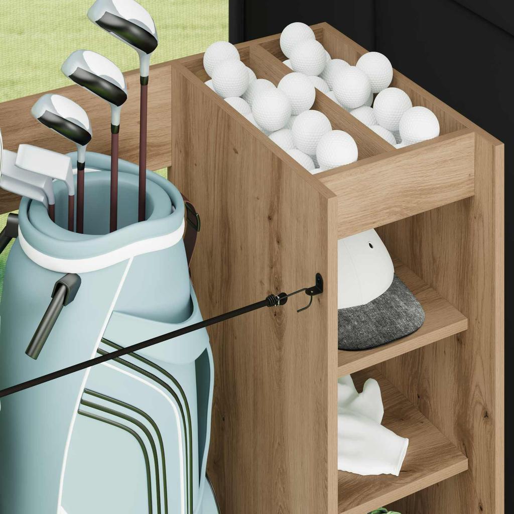 Golfkast op wielen Uni Ambachtelijk Eiken 120 x 45 x 98 cm