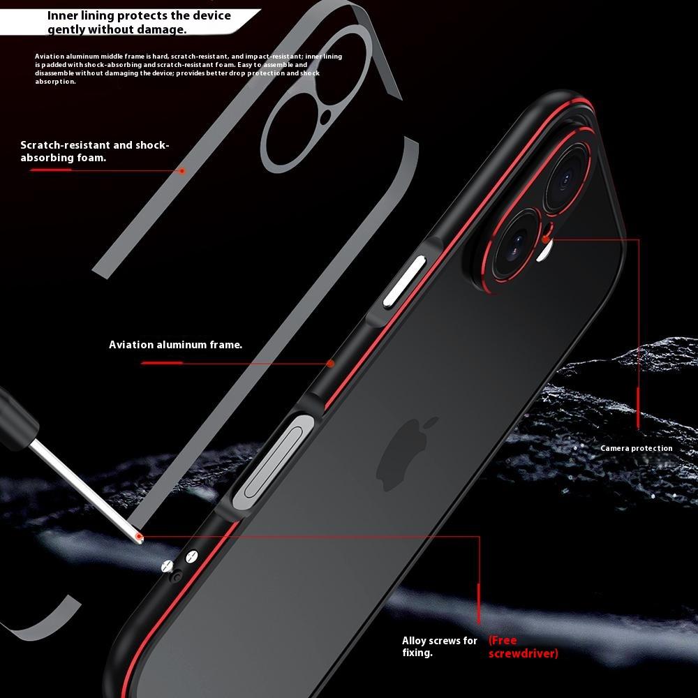 Pro iPhone 17 Nárazníkové pouzdro Bezzadní rámový kryt telefonu s ochranou čočky