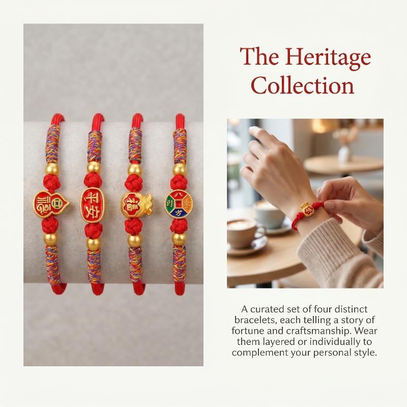 Chinese Blessing Red String Bracelet for Prosperity and Happiness Handmade Jewelry