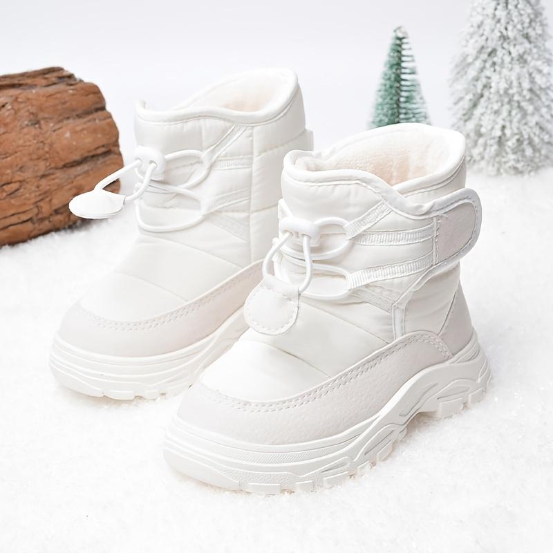 Girls' White Casual Warm Outdoor Snow Boots