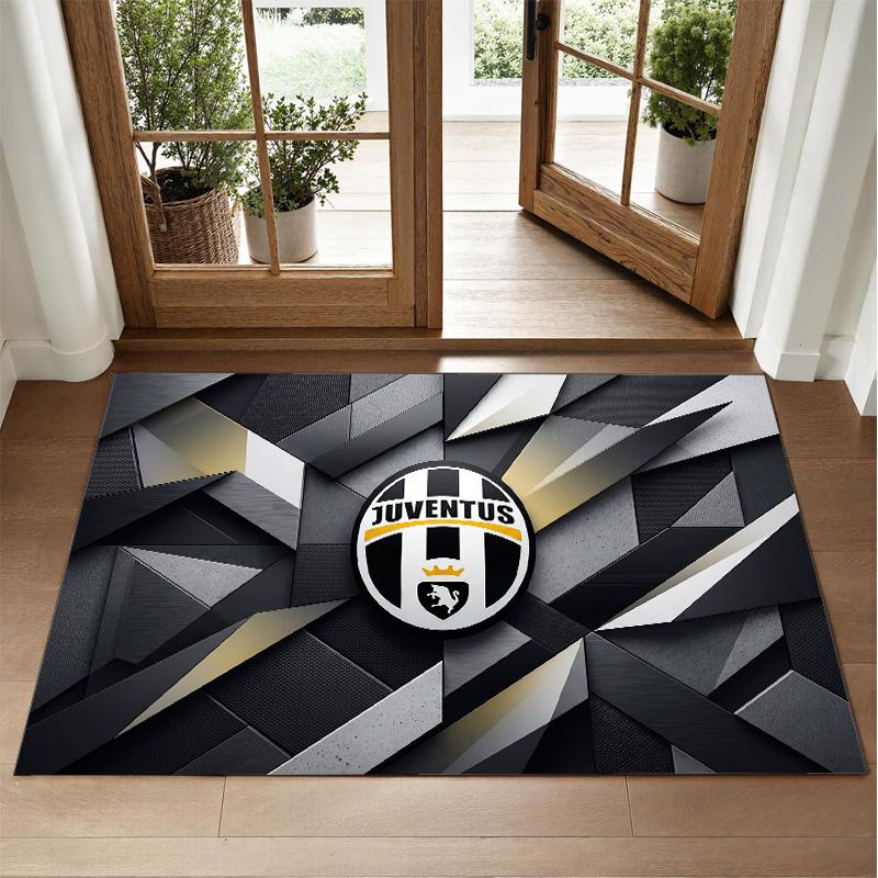 Juventus FC Design Crystal Velvet Rug Soft Decorative Mat for Bedroom Entrance