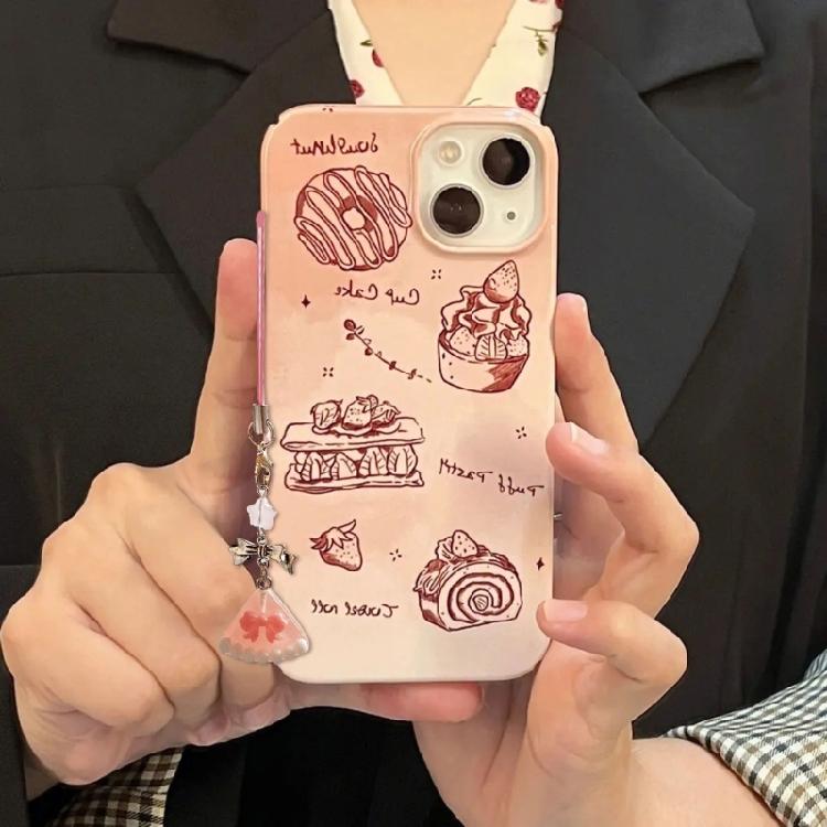 Youthful Bowknot Cake Phone Pendant Elegant Bowknot and Cake Smartphone Chain Unique Phone Charm Bag Hanging Decors