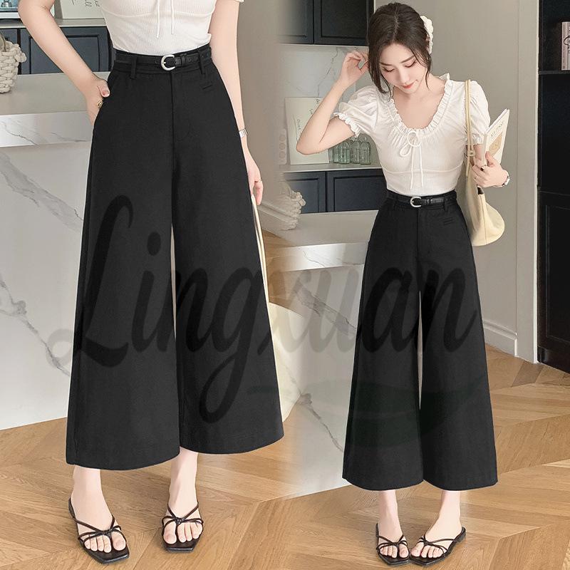 2026 Autumn Women s Washed Cotton High-Waisted Wide-Leg Casual Pants M