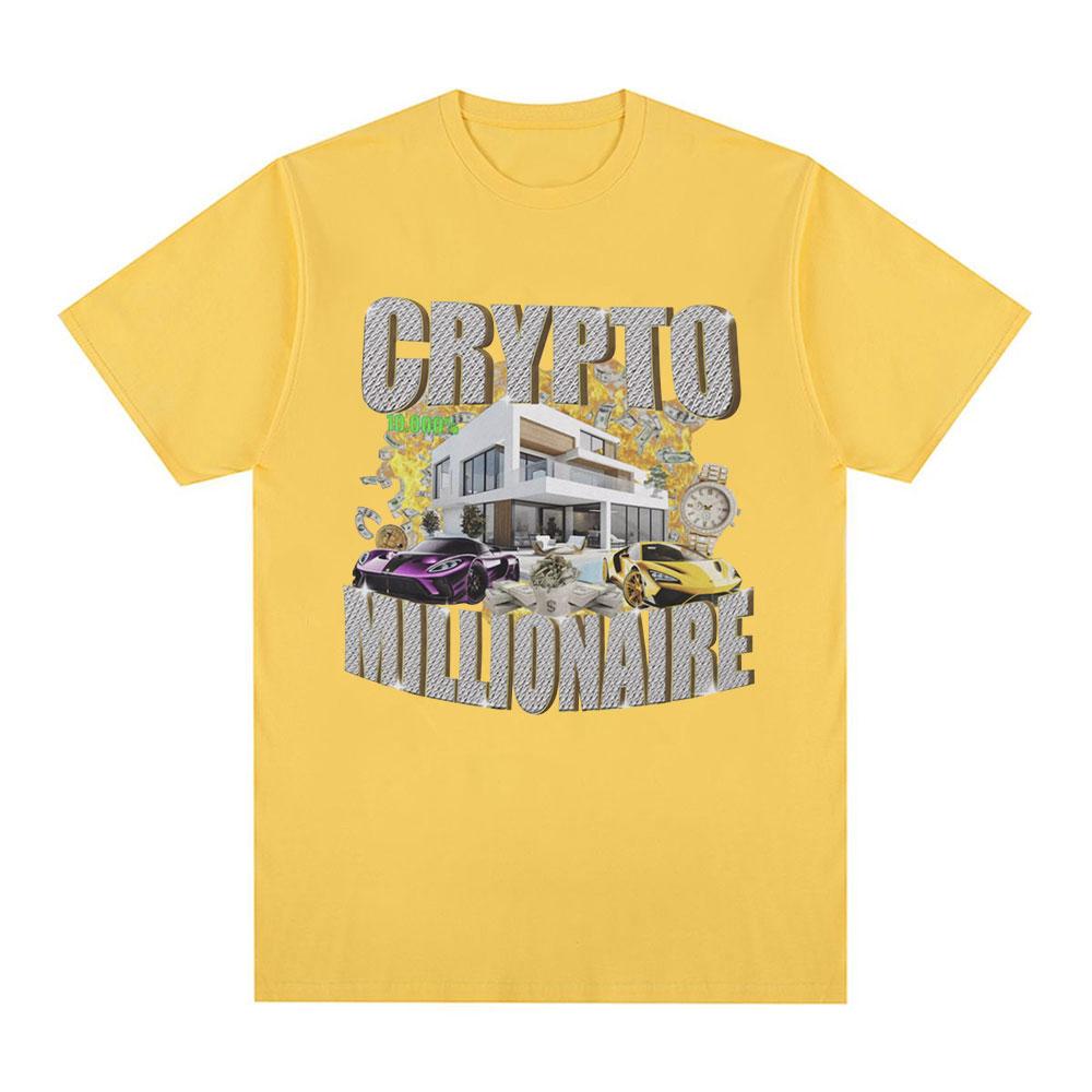 Crypto Millionaire Funny Meme T Shirts Men Women Clothing Casual Cotton Short Sleeve T-shirt Hip Hop Vintage Oversized T-shirts