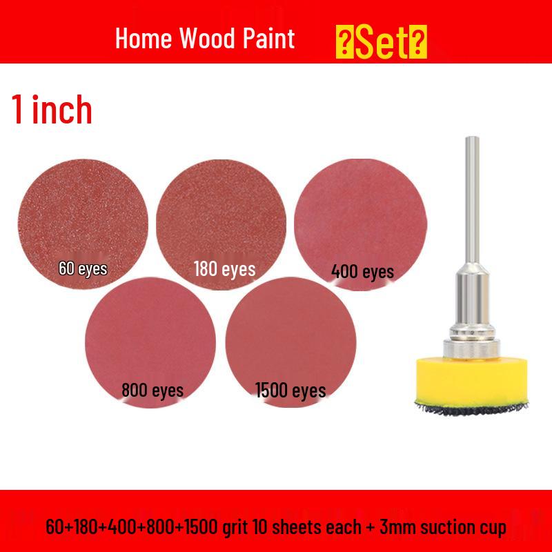 Round Self-Adhesive Sanding Discs Set: 1-4 Inch Polishing Pads for Glass Grinding