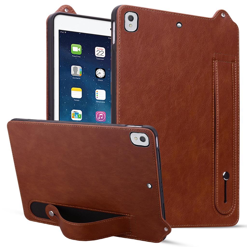 Tablet Case For iPad 10.2 (2020)/(2019)/iPad Air 10.5 inch (2019) Hand Strap Kickstand Leather Cover
