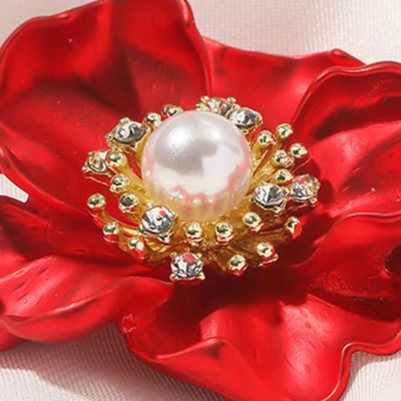 Spilla da donna Peonia Finta Perla Decorazione Antiscivolo Borsa a tracolla Abito Cappotto Colletto Cappello Sciarpa