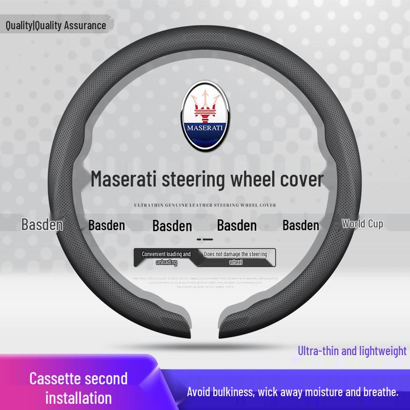 Maserati Grecale, Levante, and Ghibli Ultra-Thin Genuine Leather Steering Wheel Cover