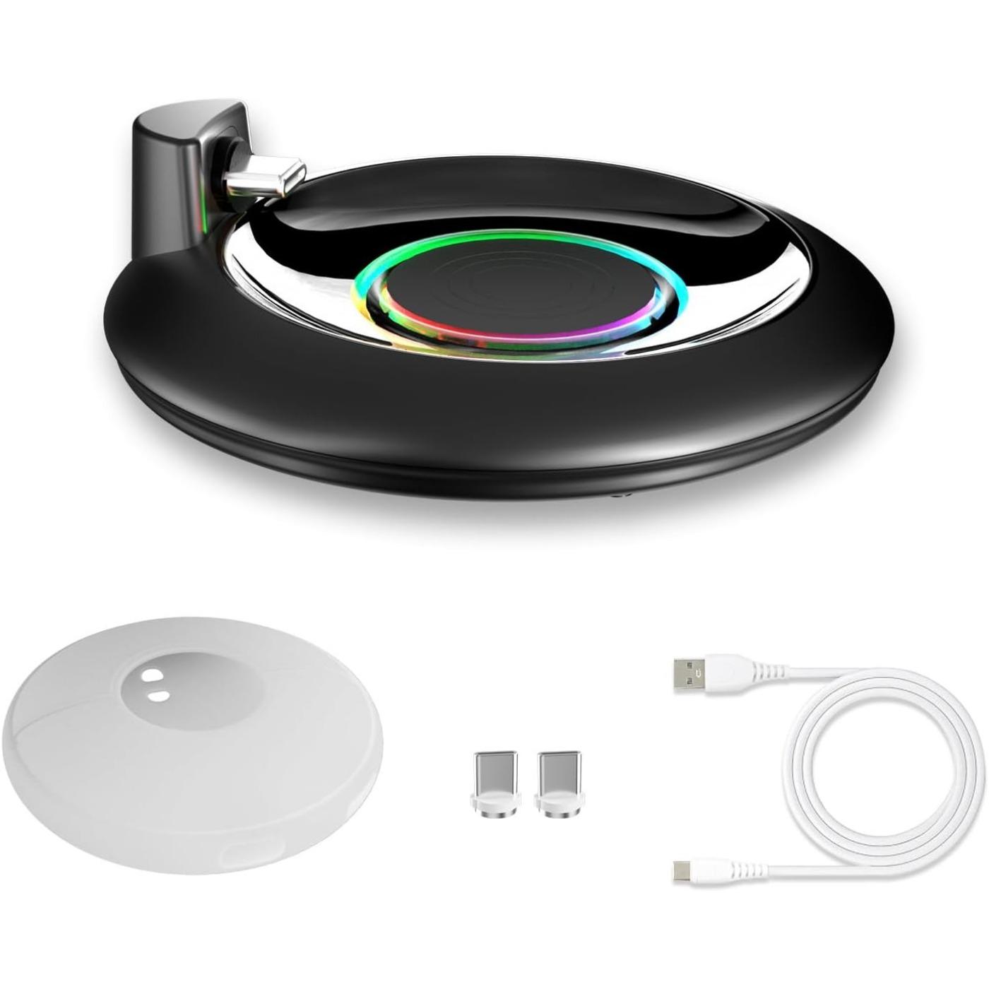 

2 в 1 Магнитная зарядная подставка и силиконовый защитный чехол Держатель для зарядки Pokémon GO Plus+ с зарядным кабелем USB Type-C и индикаторами RGB Package:10.5*3.5*13cm чёрный/белый