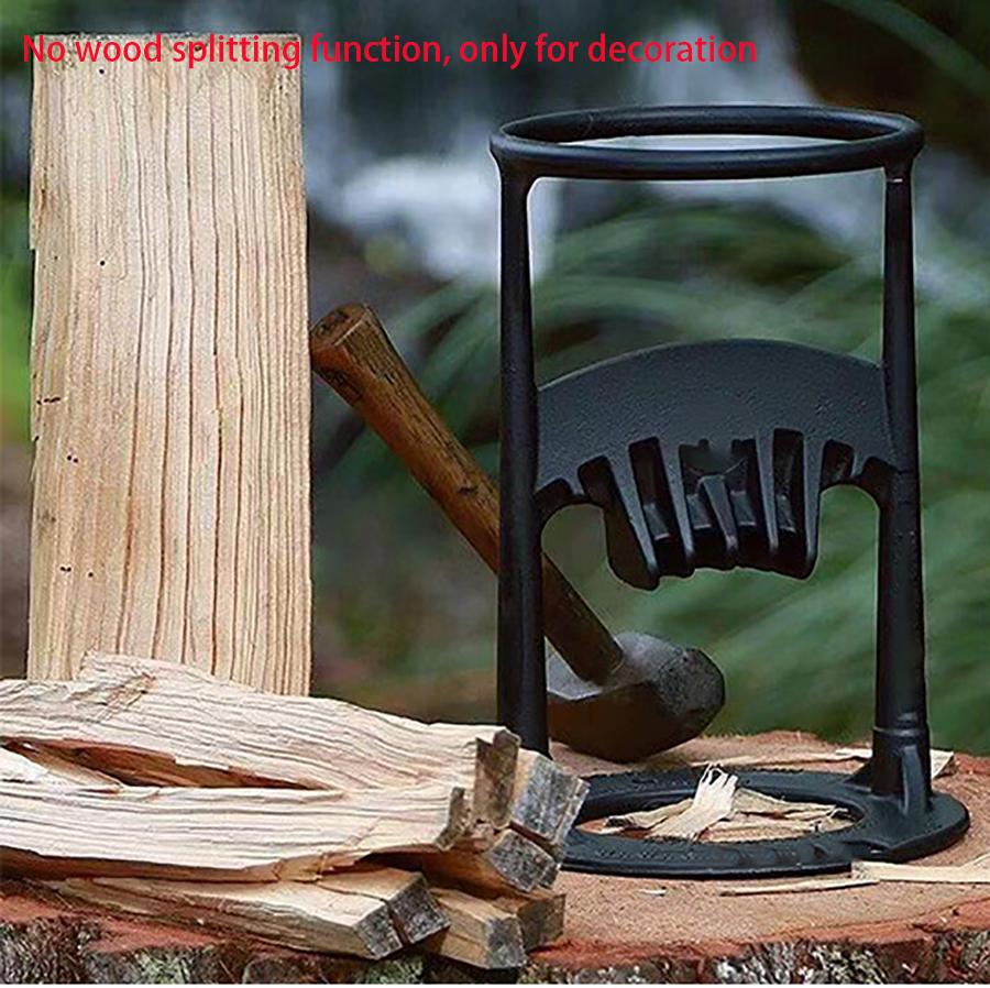 

Home Decoration Black Firewood Kindling Splitter Racker Log Wood Cutter Ornament