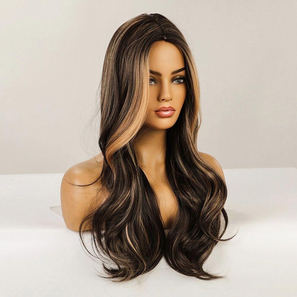 2025 Long Wavy Wig for Women Brown