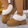 Fashion New Platform High Heels Snow Boots Women Cotton Shoes 2025 Trend Brand Fashion Ankle Boots Winter Warm Short Plush Zapatos Mujer