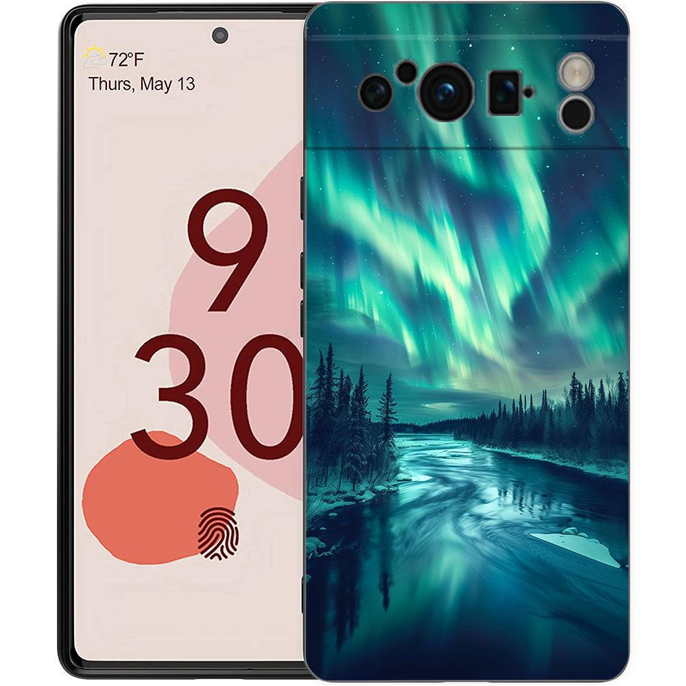 Beautiful northern lights Phone Case For Google Pixel 9 8 7 6 Pro XL 8A 7A 6A TPU Shell Soft Shockproof Black Cover