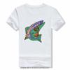 Cartoon Snake River Mountain Trout Outdoor Fishing T-shirt Men Summer Camping Adventure Hiking T Shirt  Casual Tshirt