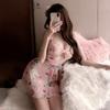Erotic lingerie sexy sweet printed pajama dress hot girl beautiful back halterneck pure desire temptation pure desire wind