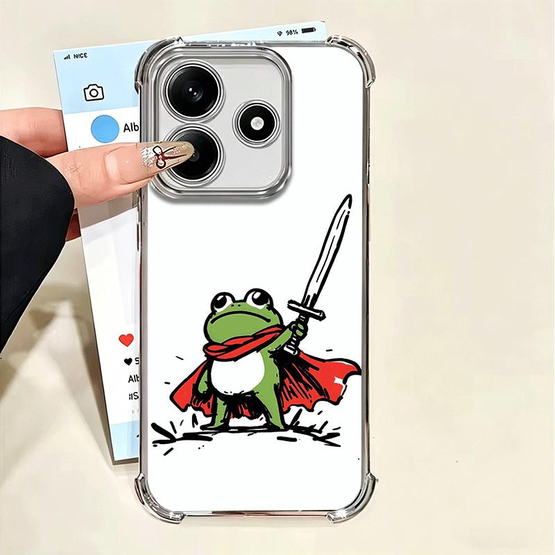 Cute Cartoon Frog Plating Phone Case For Xiaomi Poco X5 X6 X7 X8 Pro Max F8 Ultra F7 M8 M7 M5S Redmi 15C 15 14C 13C 13 X3 12C F6