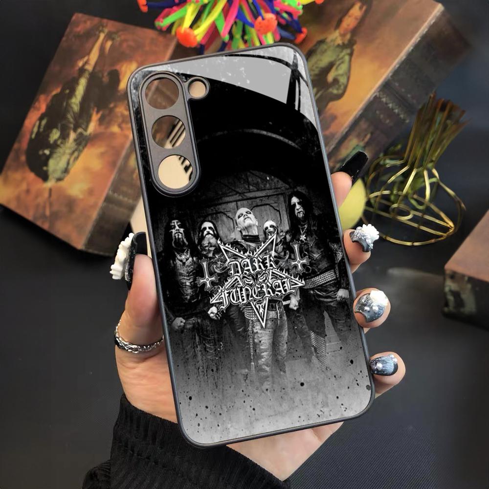 Heavy Metal Dark Funeral Band Phone Case For Samsung Galaxy S26 S25 S24 S23 S22 S20 S21 Ultra Plus Fe Colored Silver Cover