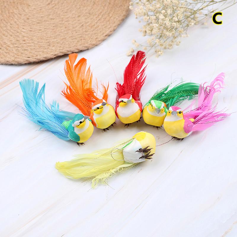 1PC Colorful Fake Bird Artificial Foam Simulation Birds with Feather DIY Wedding Decorations Christmas Ornaments