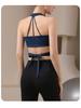V-Neck Cross-Border Bandage Sports Bra – Shockproof, Gathered Back for Yoga & Running