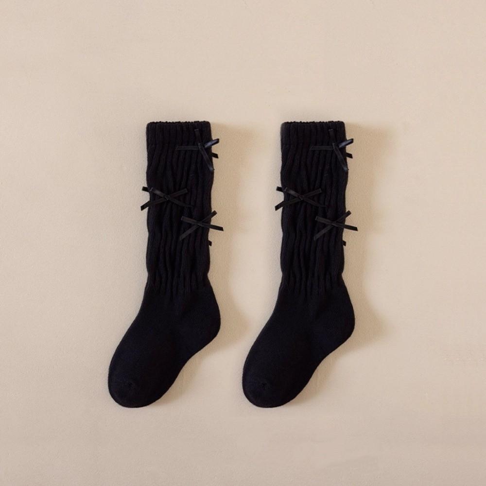 Korean Style Long Girls Socks Solid Color Grils Stocking Soft Pile-up Socks  1-5 Year