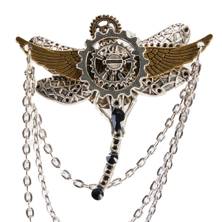 Wing Gear Hair Clip Brooch Clip Steampunk Hat Pin Decorative Corsage Pin