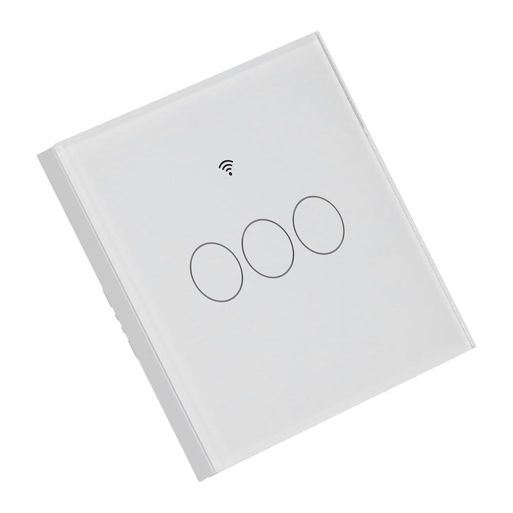 For Tuya Zigbee Light Switch 3‑Gang EU Remote Control Touch Switch 100‑240V 50HZ 60HZ