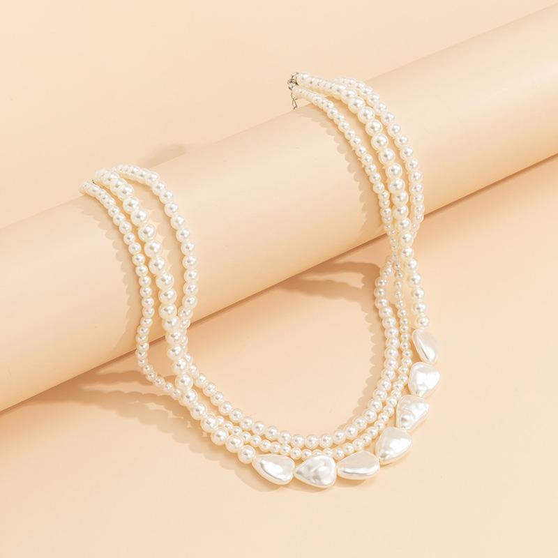 Vintage Multi-layer Imitation Pearl Choker Necklace for Women