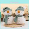 Charmantes Mini-Schneemann-Kissen mit Hut und Schal, weiches Plüschtier für die Heimdekoration