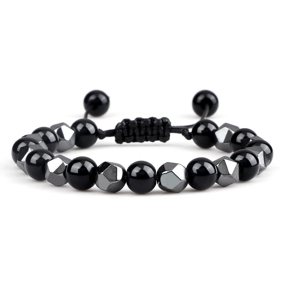 Obsidian Tiger Eye  Black Agate Lava Stone Bracelet