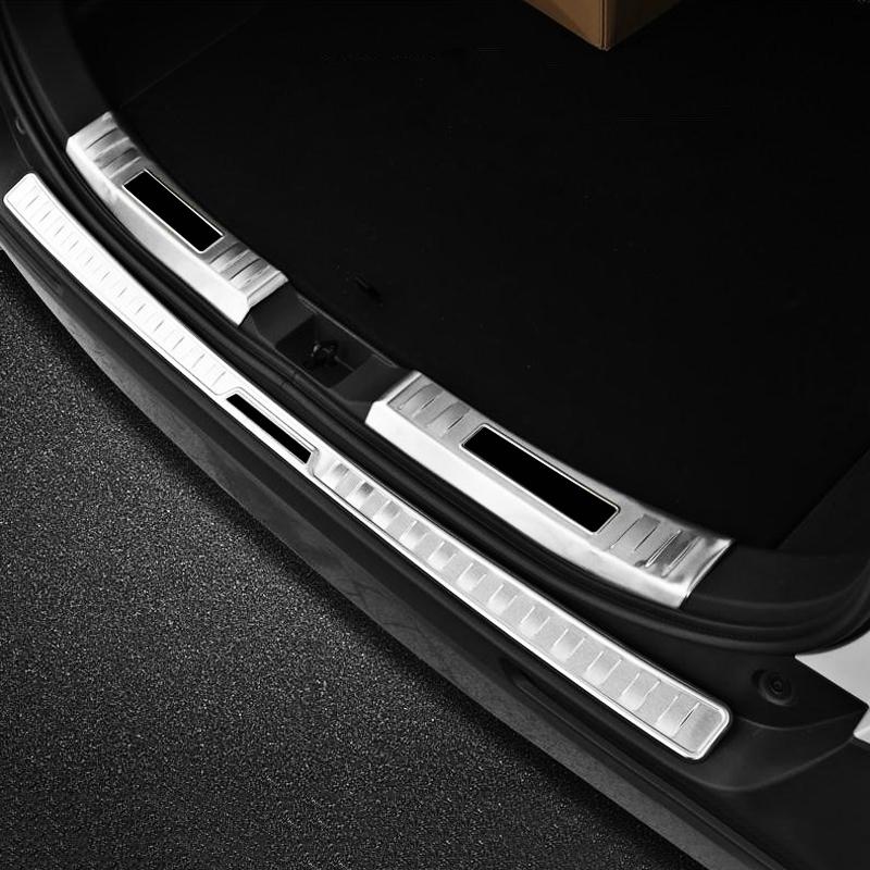 For Toyota RAV4 XA50 2019-2021 2022 2023 2024 Hybrid Stainless Car Rear Bumper Foot Plate Trunk Door Sill Guard Pedals Cover