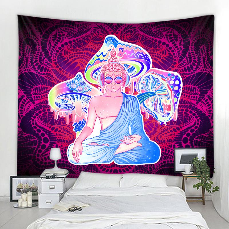 Hippie Tapestry Trippy Mushroom Psychedelic Background Cloth Background Wall Decoration Cloth Tapestry Home Art Deco Mural Tapes
