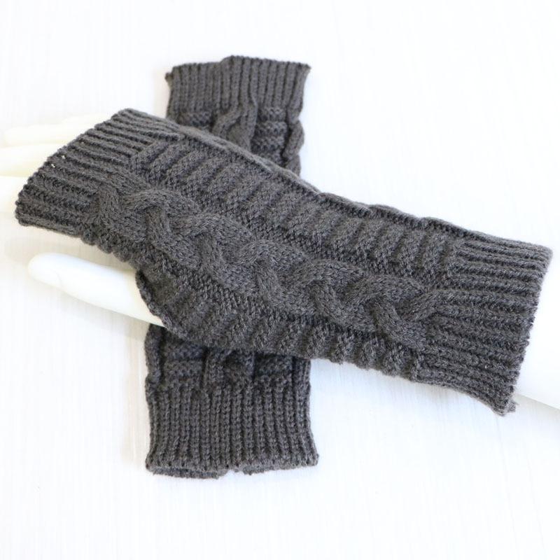 Damen Stilvolle Handwärmer Winterhandschuhe Arm Häkeln Stricken Kunstwolle Fäustling Warmer Fingerloser Handschuh Zopfmuster Damenhandschuhe