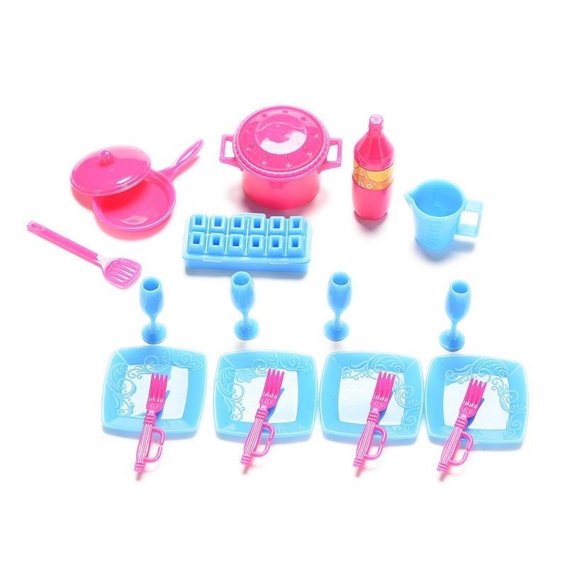 18 Pcs/set Kids Play House Toys Mini Dollhouse Kitchen Tablewares Tool Gift for Baby