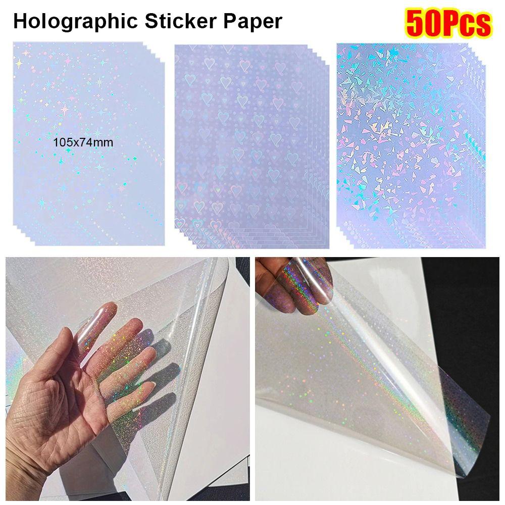 50Pcs Self Adhesive Cold Lamination Film Overlay Film For Cricut Stickers Trading Cards Photos