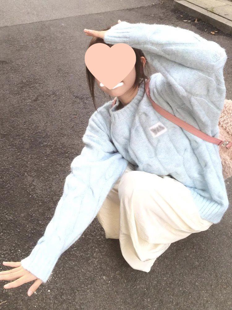 Women's Cozy Blue Sweater - Oversized Knit Pullover for Autumn and Spring