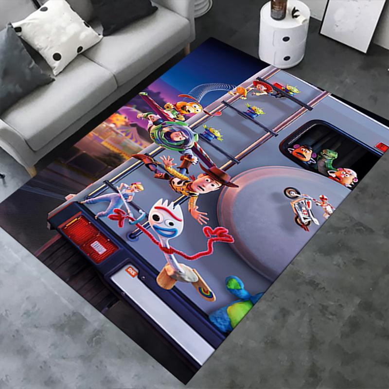 Office Rug Toy Story, Adventure Theme 3D Printed Anti-Slip Rug-Machine Washable for Living Room