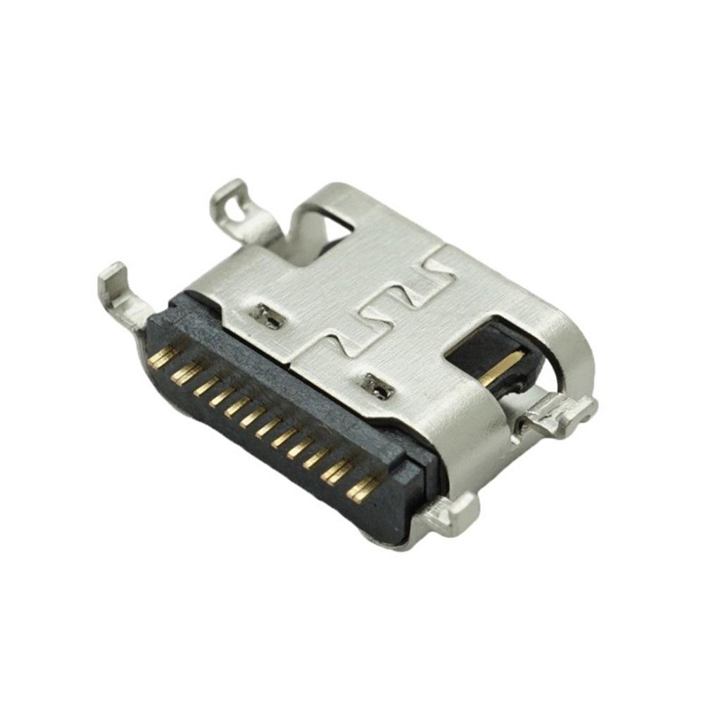 5Pcs Type-C Connection Port Horizontal Female 16 Pin 4-Legged Sinking Plate 1.6