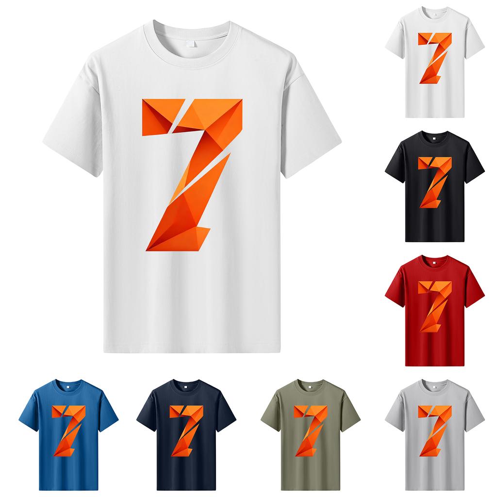 Men's Printed Short Sleeve T-Shirt Men's Loose Casual Short Sleeve Top