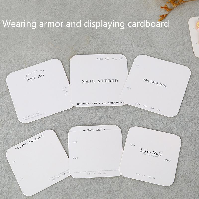 20Pcs Nail Display Cardboard Simple Style Fake Nails Card For Press On Nails Photograph Props Nail Salon