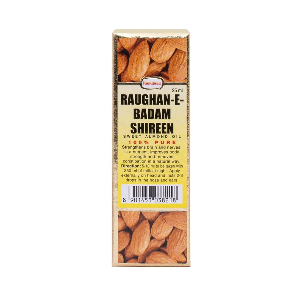Hamdard Raughan-E-Badam Shireen Sweet Almond Oil for Body Skin Hair 25ml Pack of 3 Nourishing Natural Oil